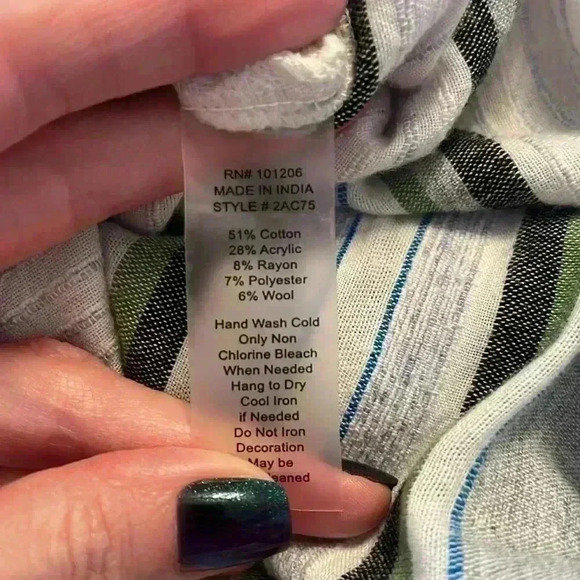 Soft Surroundings Manhattan Beach Wool Blend V-Neck 3/4 Sleeve Tunic Top Size XS - Picture 11 of 11